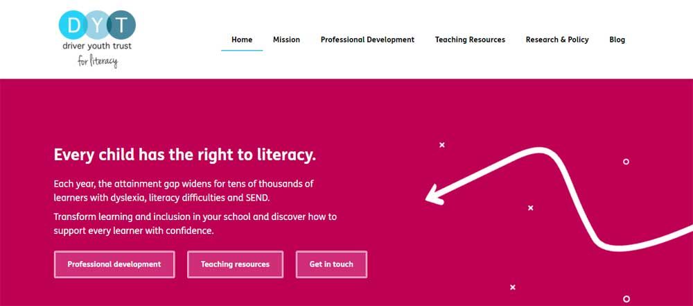 Charity copywriter 3 The Driver Youth Trust website
