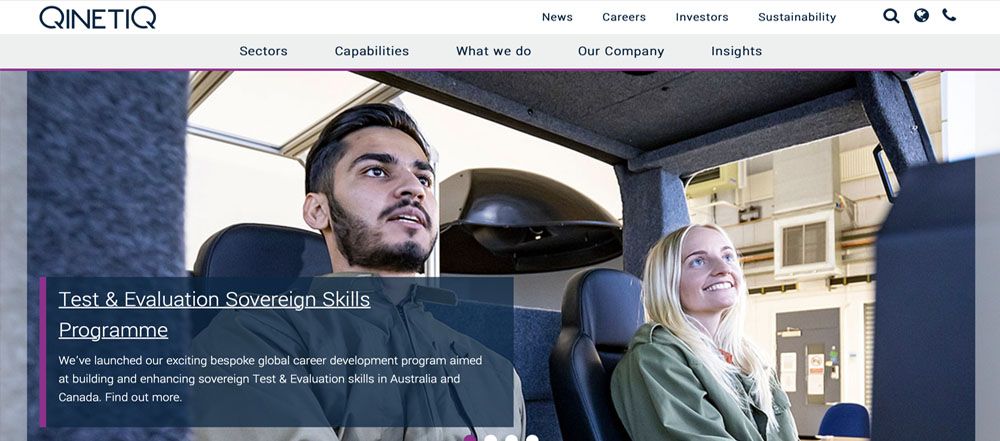 Technology copywriting 7 The QinetiQ website