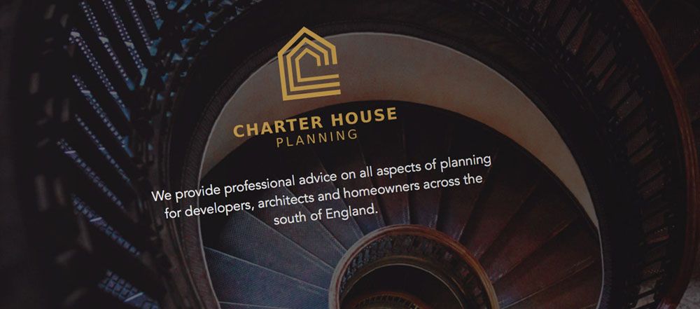 A close-up of the Charter House Planning website