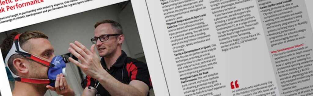 Copywriting for universities 3 A screenshot from the Southampton Solent University website