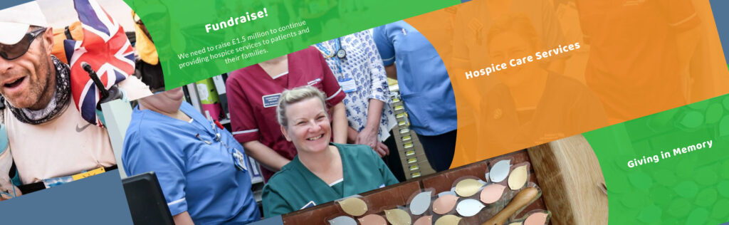 Charity copywriter 1 Several sample images from the Salisbury Hospice Charity website