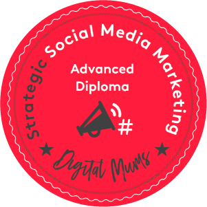 The badge for the Strategic Social Media Marketing Advanced Diploma from Digital Mums