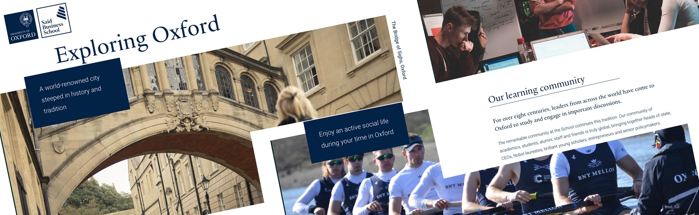 An example of website copywriting for the University of Oxford
