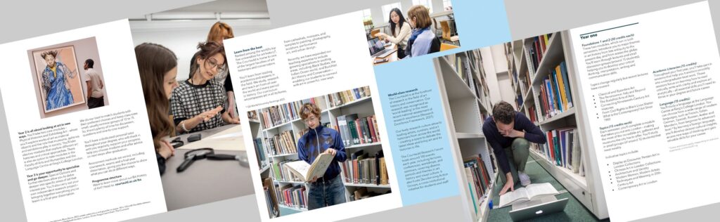 Images representing client work for the Courtauld Institute