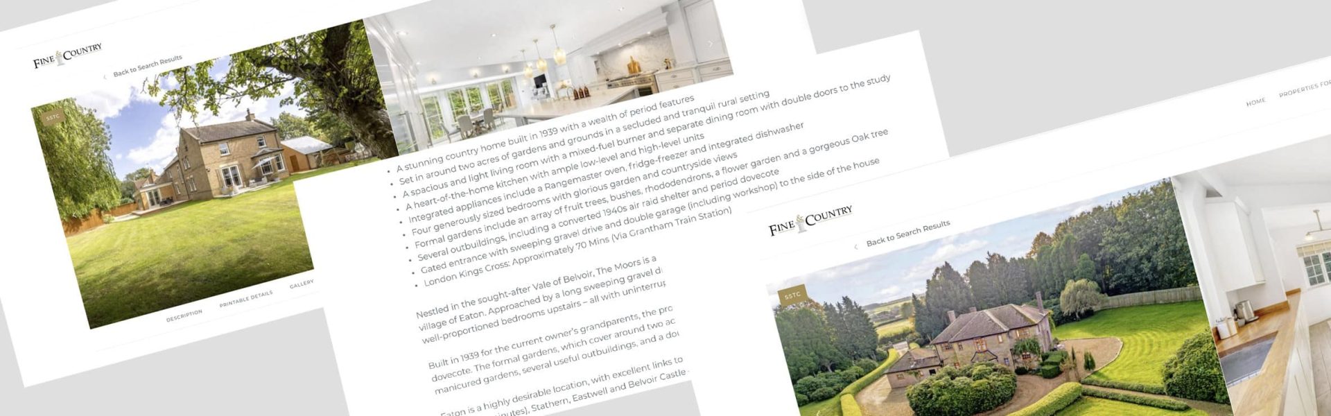 Property particulars to represent work for Fine & Country